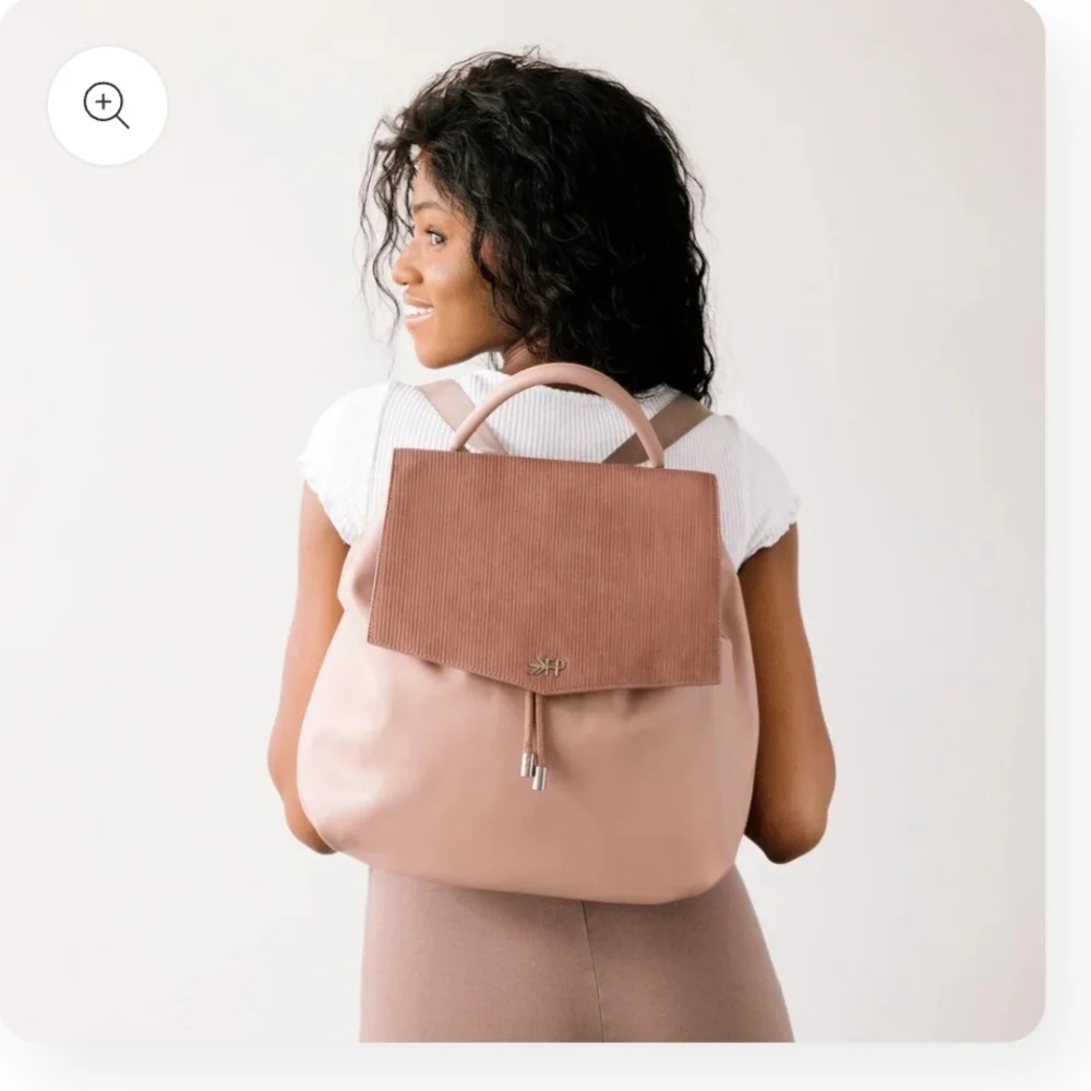 Freshly Picked Women's Fig Ribbed Drawcord Backpack - Picture 2 of 8